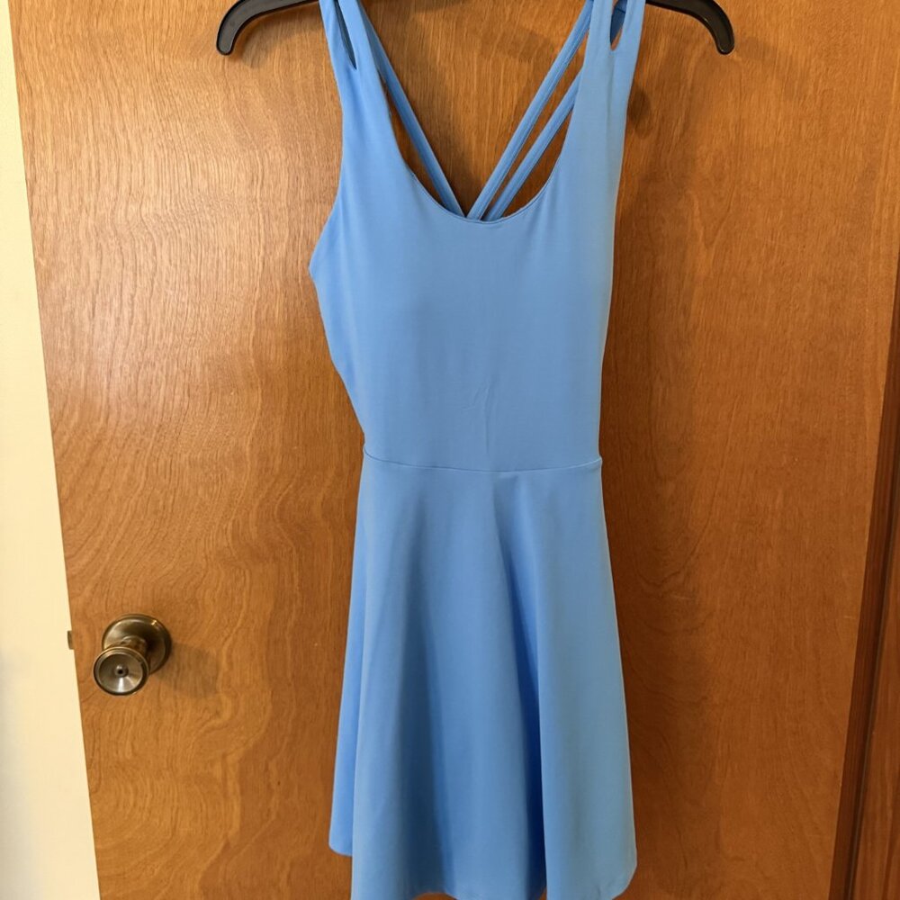 Fabletics Boost Performance Dress - Malibu Blue Neon - Size Small - Built In Bra - Picture 3 of 10